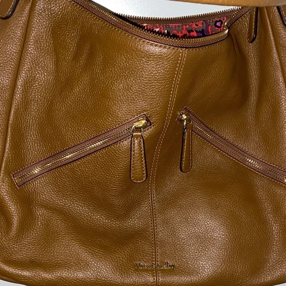 Vera Bradley Brown Leather Shoulder Bag - Picture 5 of 10